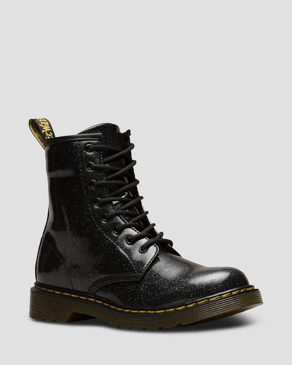 Dr Martens Dětské Kotníkové Boty Youth 1460 Glitter Černé, CZ-257638